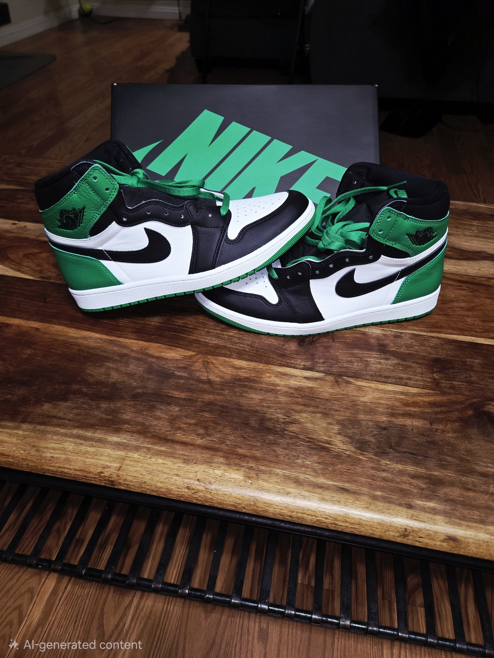 Nike Air Jordan 1 Retro High OG "Lucky Green" - Black/White/Green - Size 11